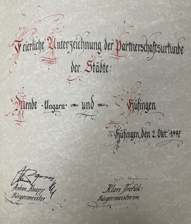 Partnerschaftsurkunde Mende